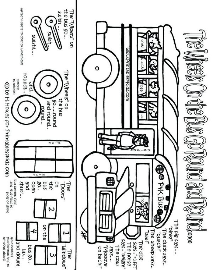 Easy School Bus Coloring Pages