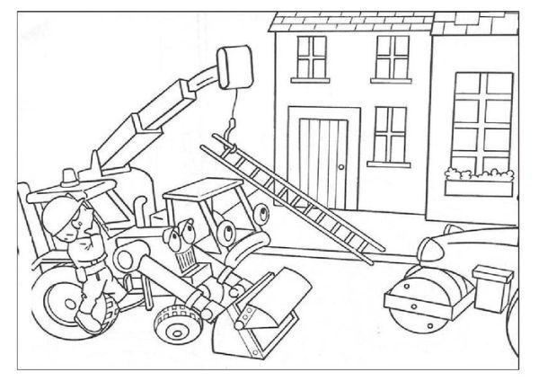 Easy bob the builder coloring pages