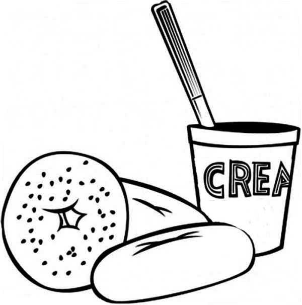 Eating Breakfast With Donuts Coloring Page Coloring Sun
