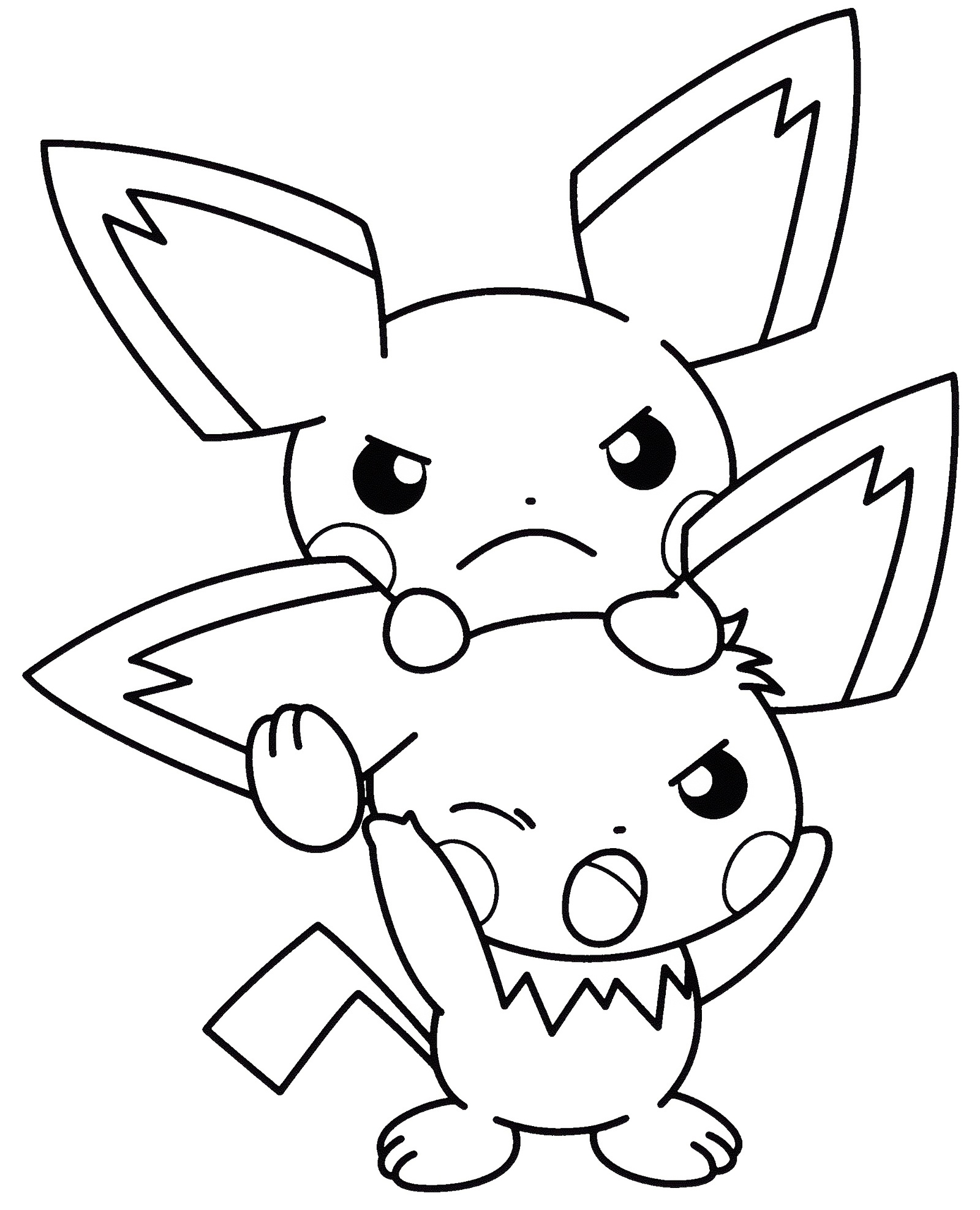 Cute Pichu Coloring Pages Printable Pdf - Coloringfolder.com