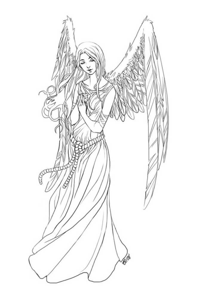 Elegant Angel Coloring Pages