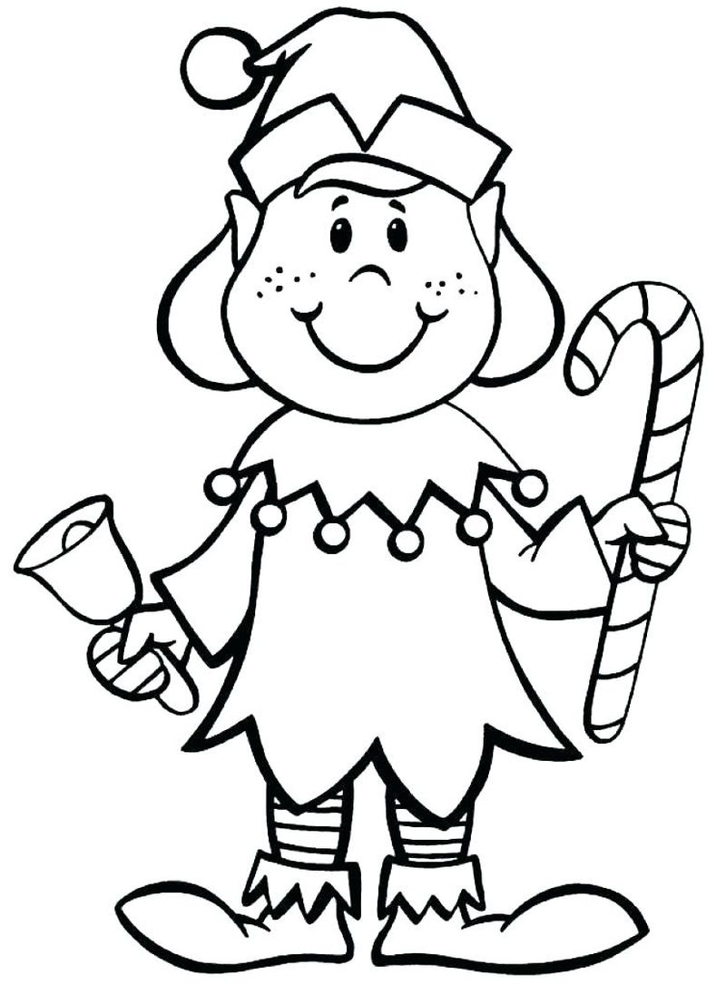 Elf Coloring Pages For Kids For Christmas