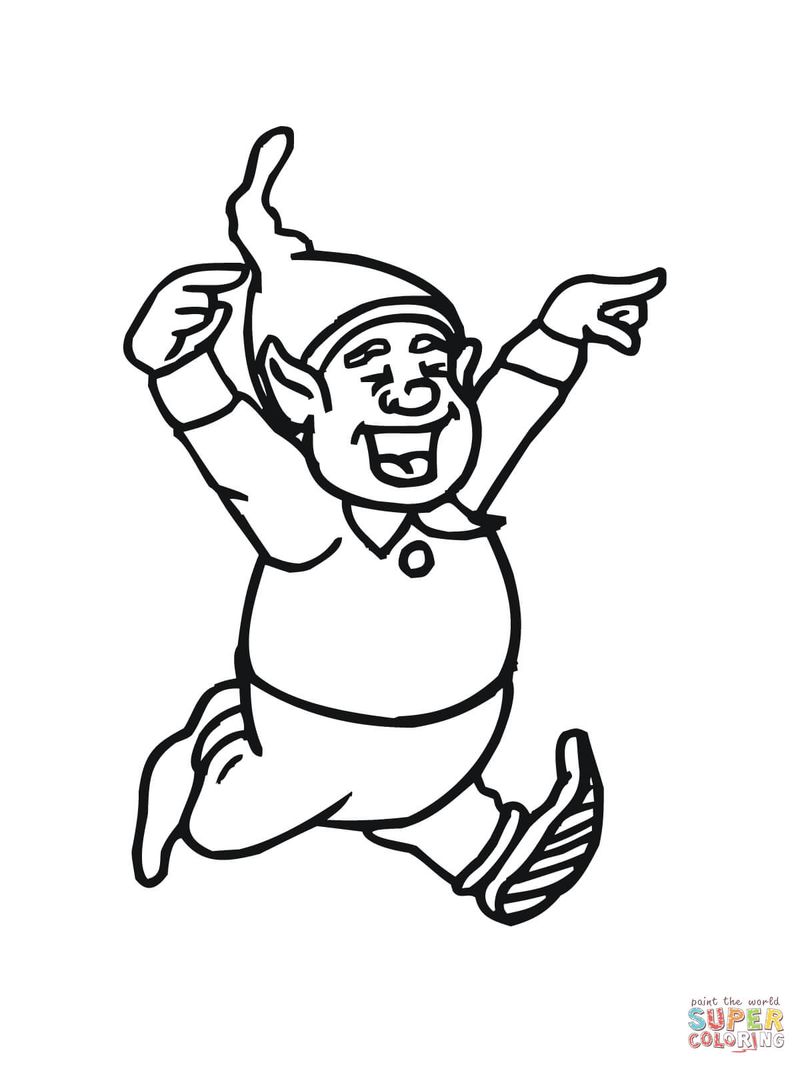 Elf Coloring Pages For Preschool