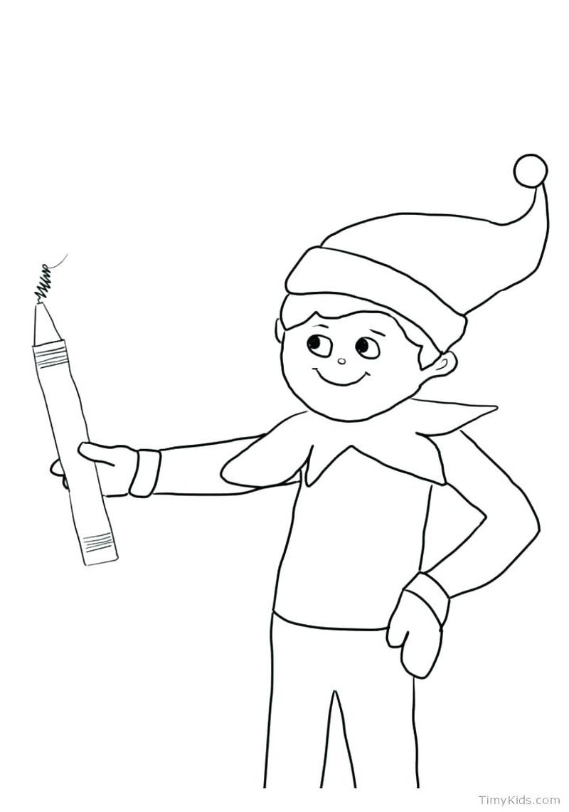 Elf Coloring Pages Printable No Face