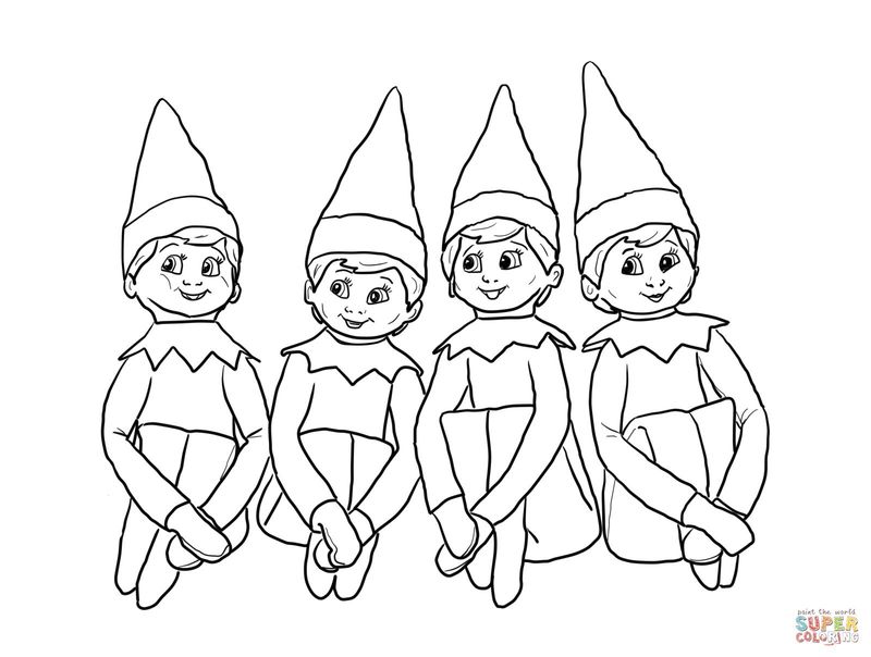Elf In Box Coloring Pages