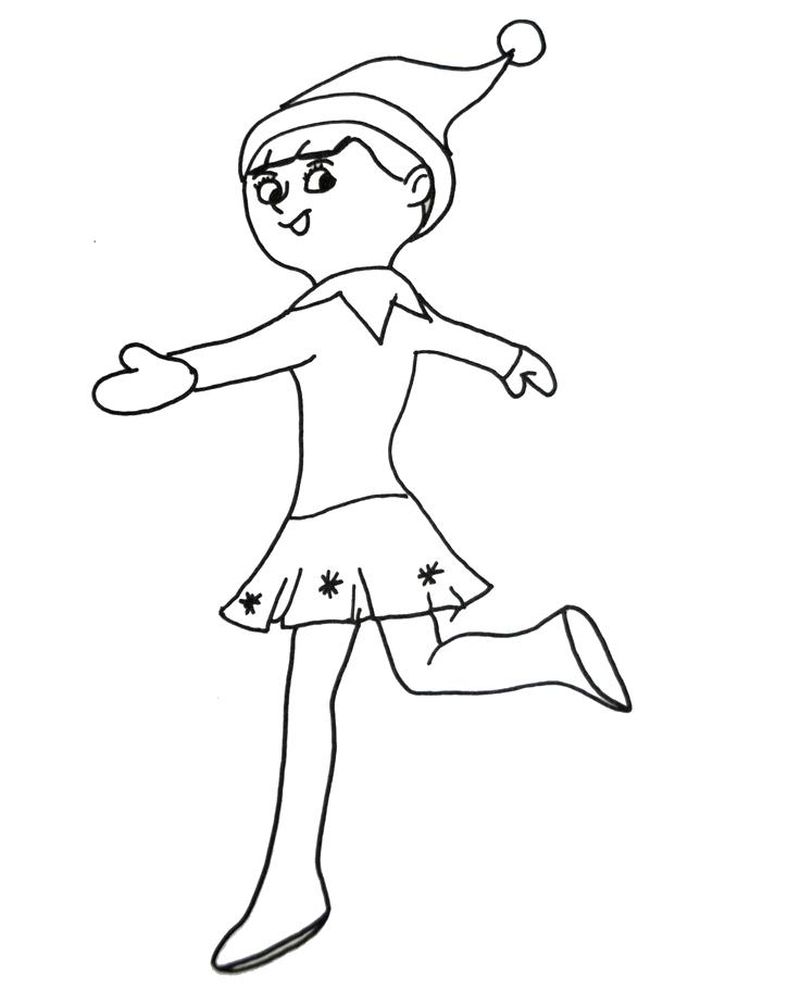 coloring pages of elf on a shelf