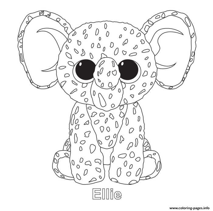 Ellie Beanie Boo Coloring Pages