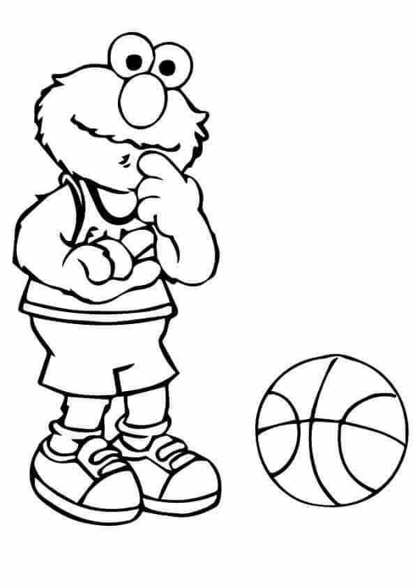 Elmo Basketball Coloring Pages