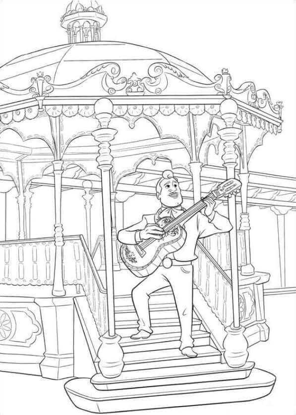 Ernesto De La Cruz In His Life Form Coco Coloring Pages