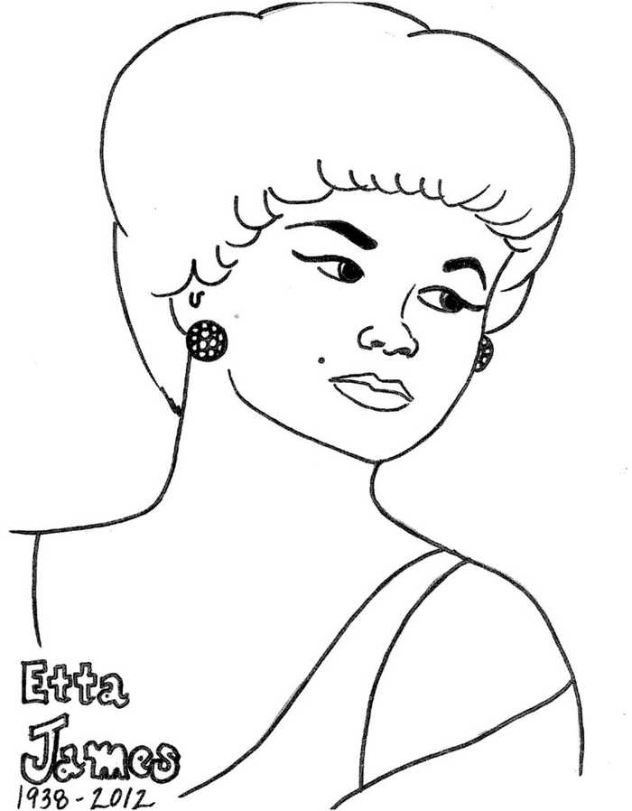 Etta James Black History Month Coloring Pages