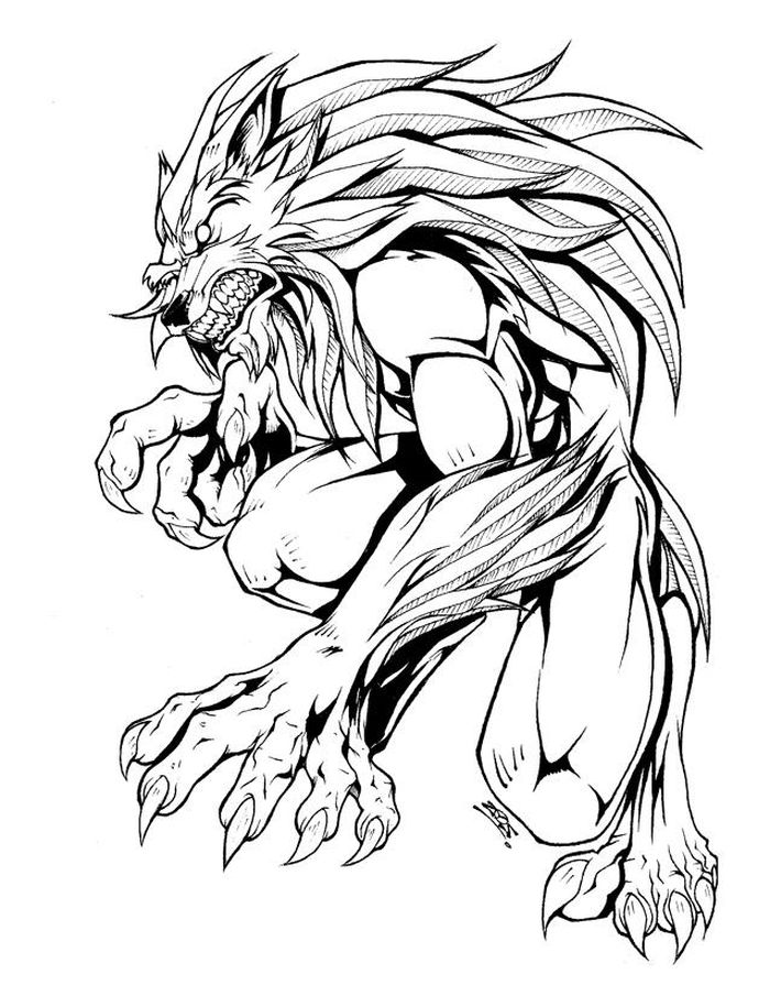 Scary Werewolf Coloring Pages PDF