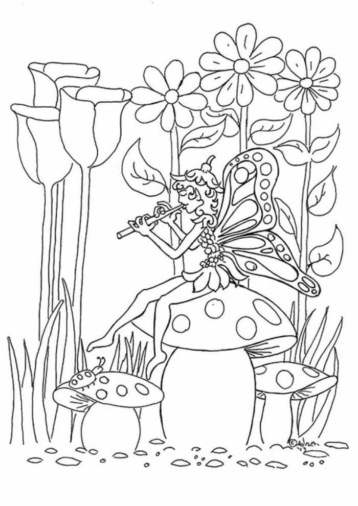 Fairy And Flower Coloring Pages