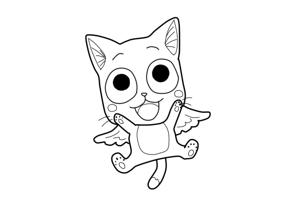 fairy tail happy coloring pages