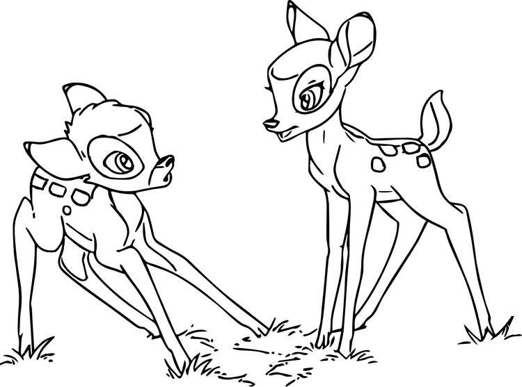 Faline And Bambi Coloring Pages