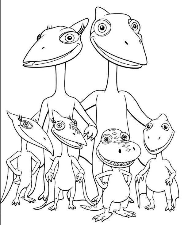 Family dinosaur train coloring pages