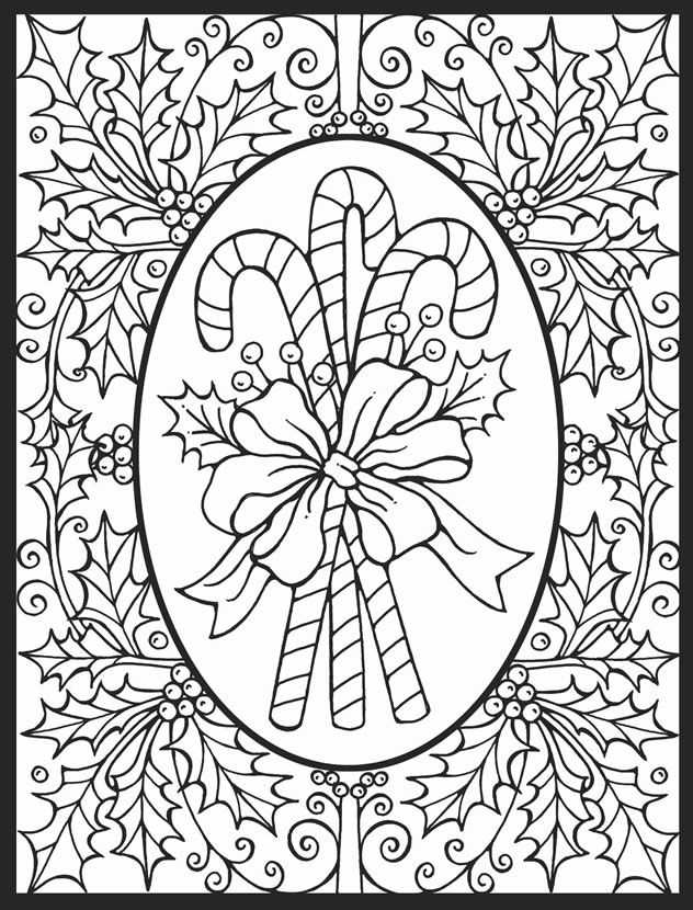 Fancy Candy Cane Coloring Pages For Adults 1
