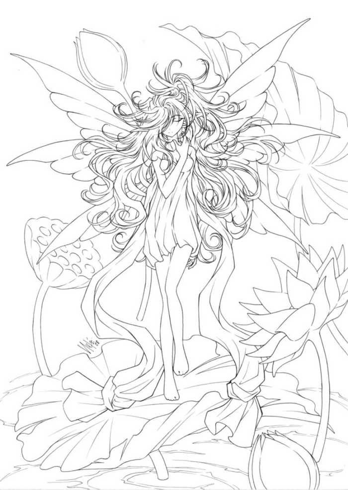 Fancy Fairy Coloring Pages For Adults