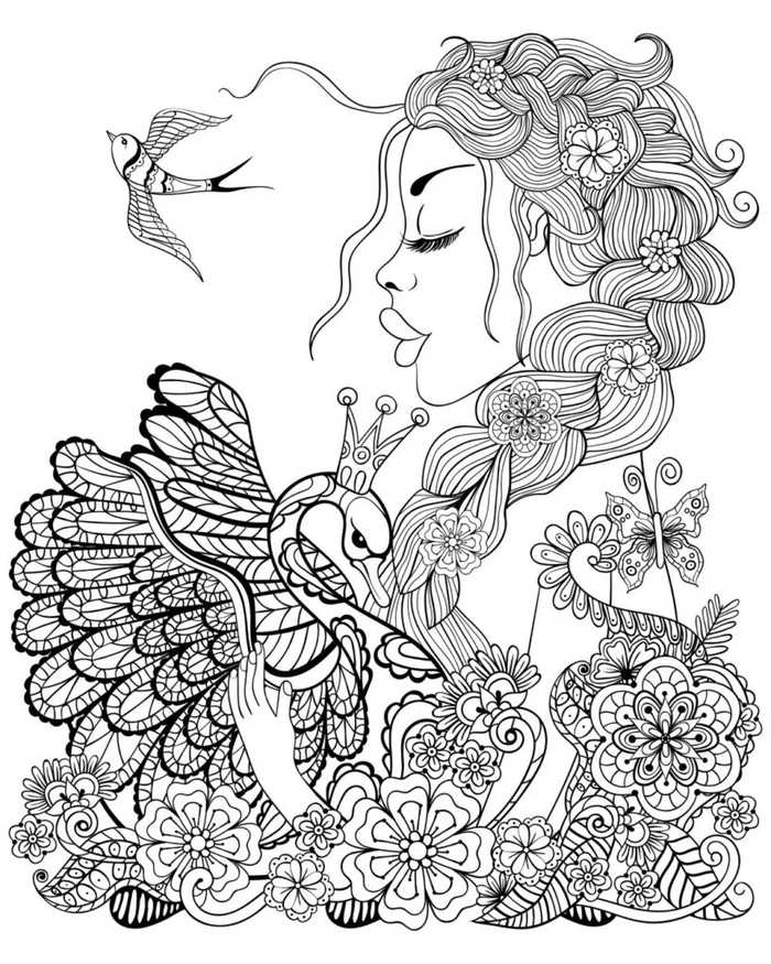 Fantasy Swan Fairy Coloring Pages