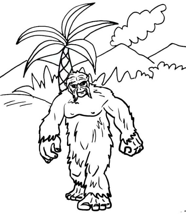 Fantasy Yeti Animal Kingdom Coloring Page