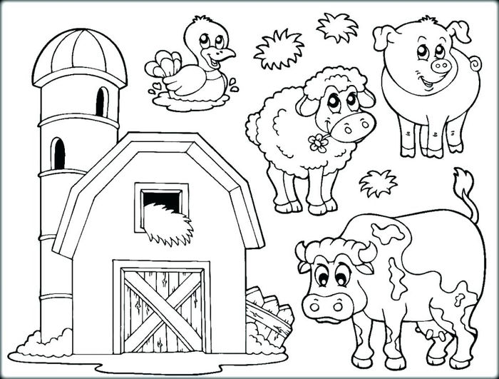 Farm Animal Head Coloring Pages
