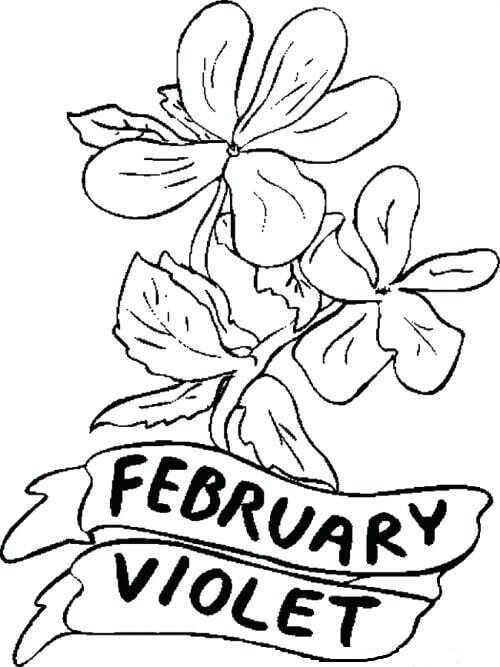 February Flower Coloring Page