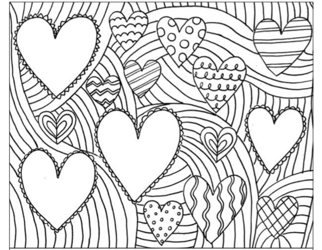February Hearts Coloring Pages