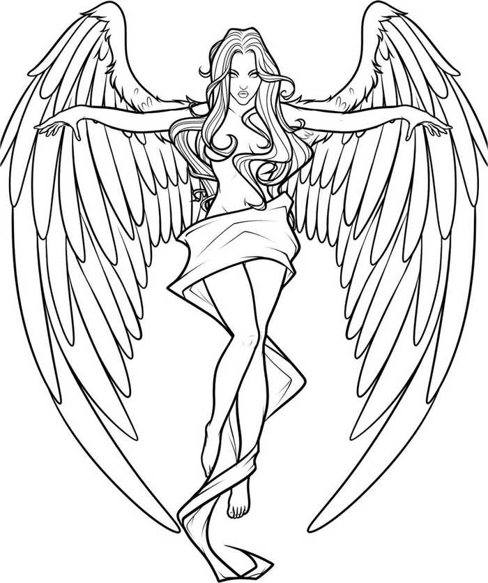 Female Angel Coloring Page