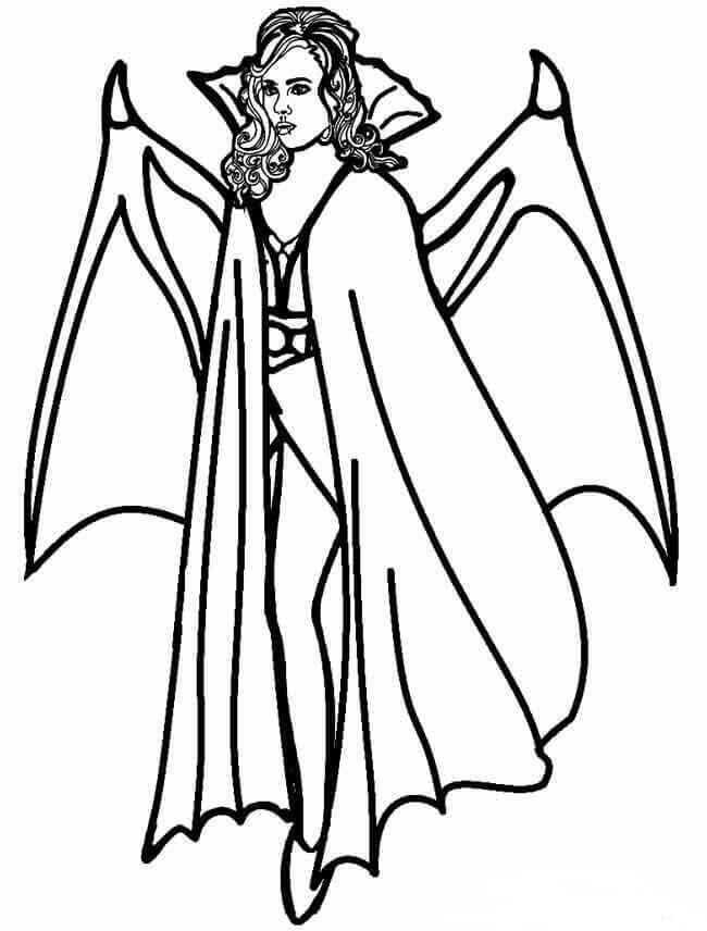 Female Vampire Coloring Pages