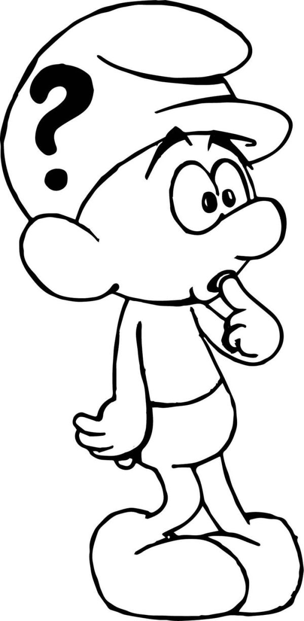 Fety question smurfs coloring page