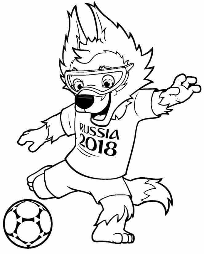 Fifa World Cup Mascot Zabivaka Coloring Page