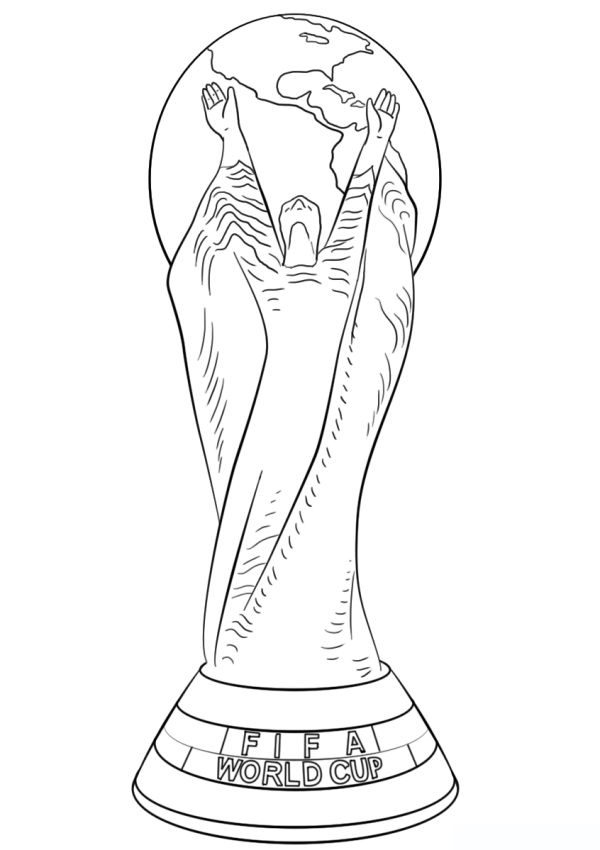 Fifa World Cup Football Trophy Coloring Pages Printable