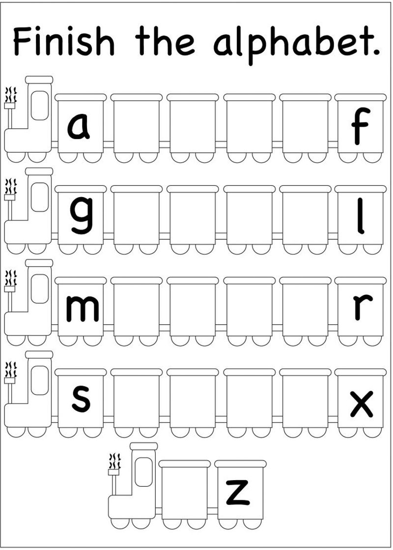 Finish the Alphabet Printable Sheet