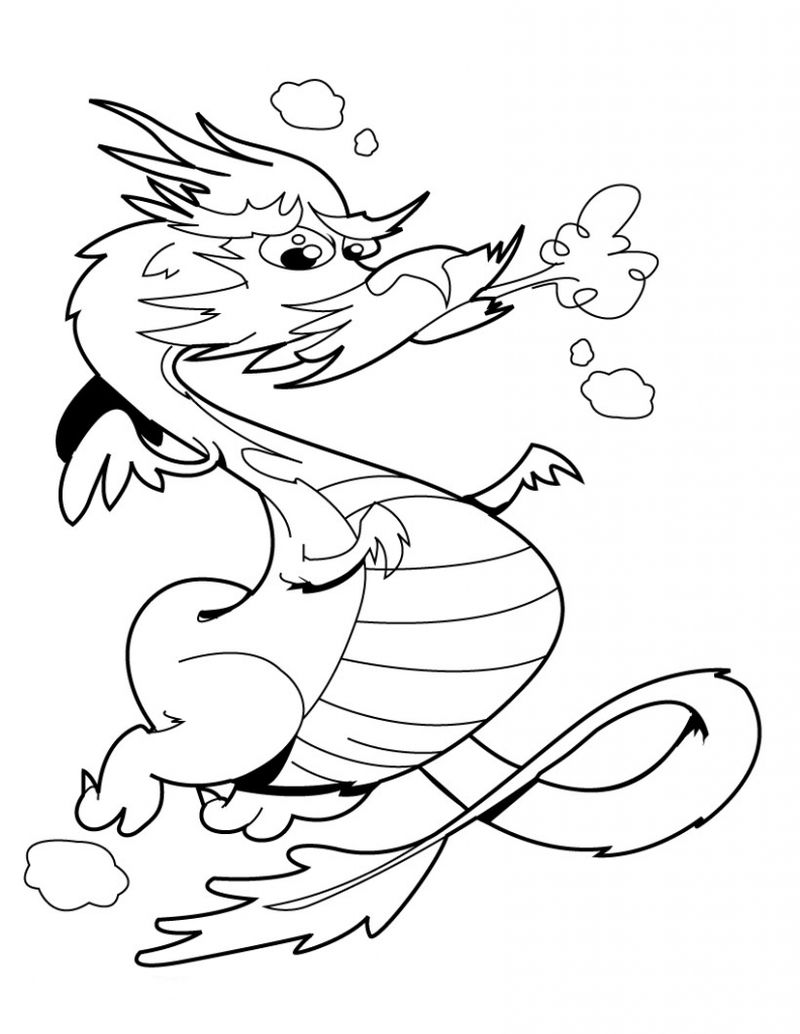 Fire Breathing Dragon Coloring Pages