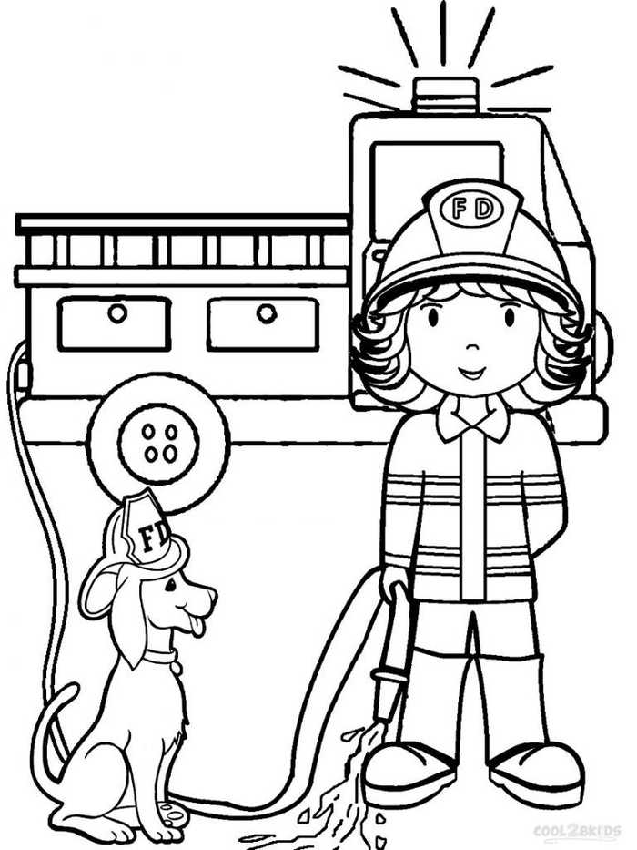 Fire Girl Kindergarten Coloring Pages