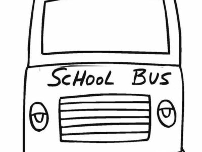 First Day Of School On School Bus Coloring Page