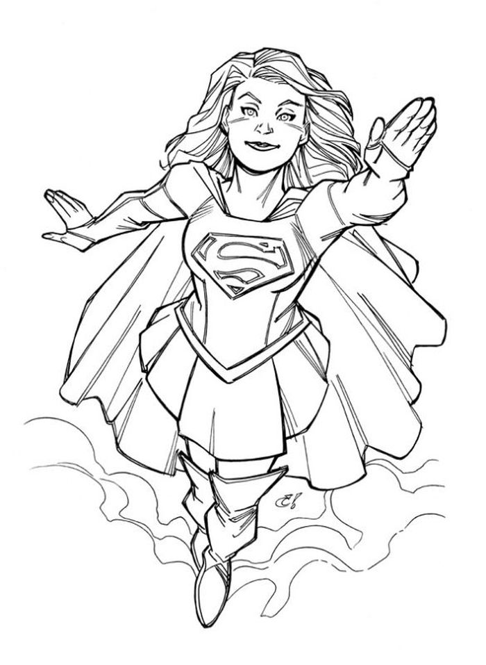 Flash Supergirl Coloring Pages