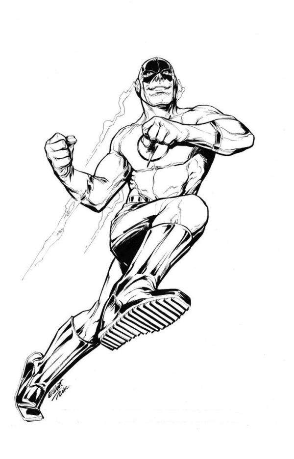 Flash superhero coloring page