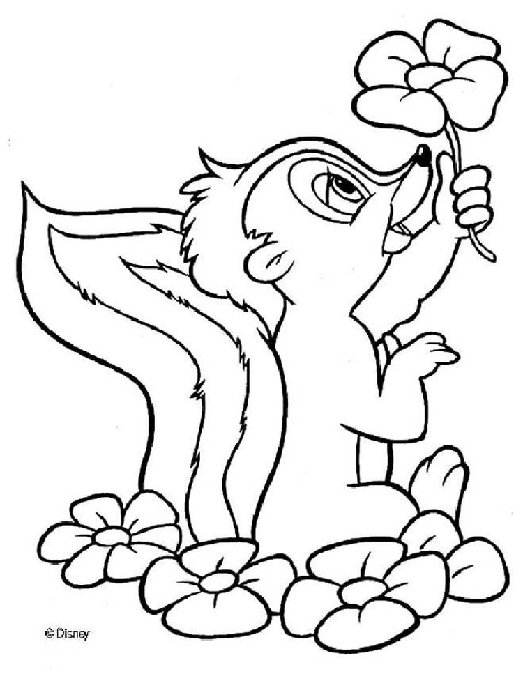 Flower Bambi Coloring Pages