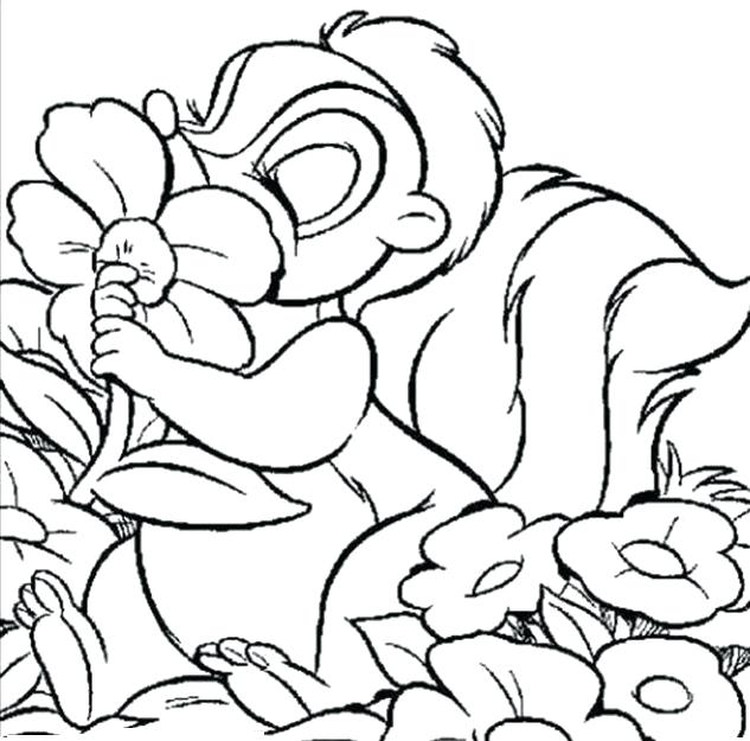Flower From Bambi Coloring Pages