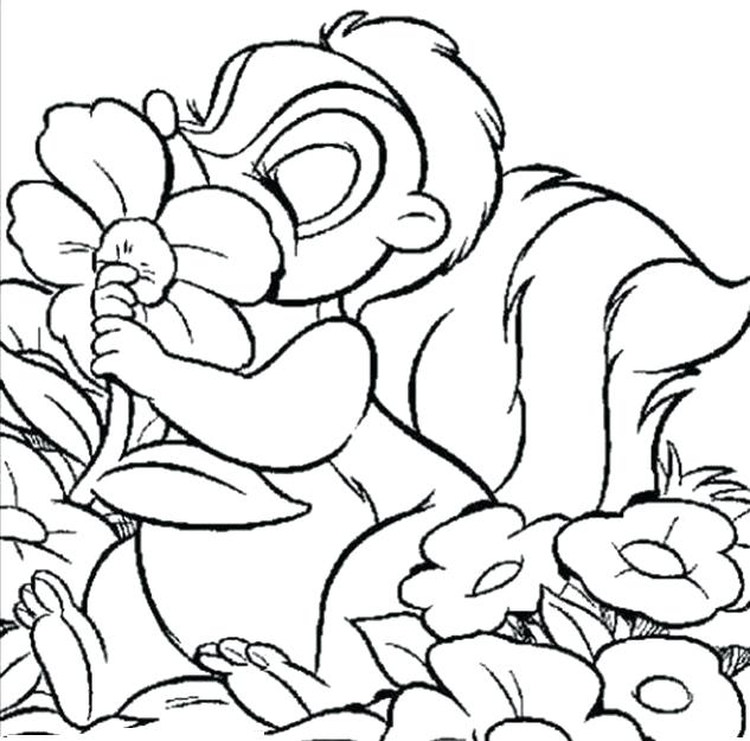 bambi skunk coloring page