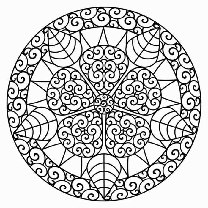 Flower Pattern Mandala Coloring Page