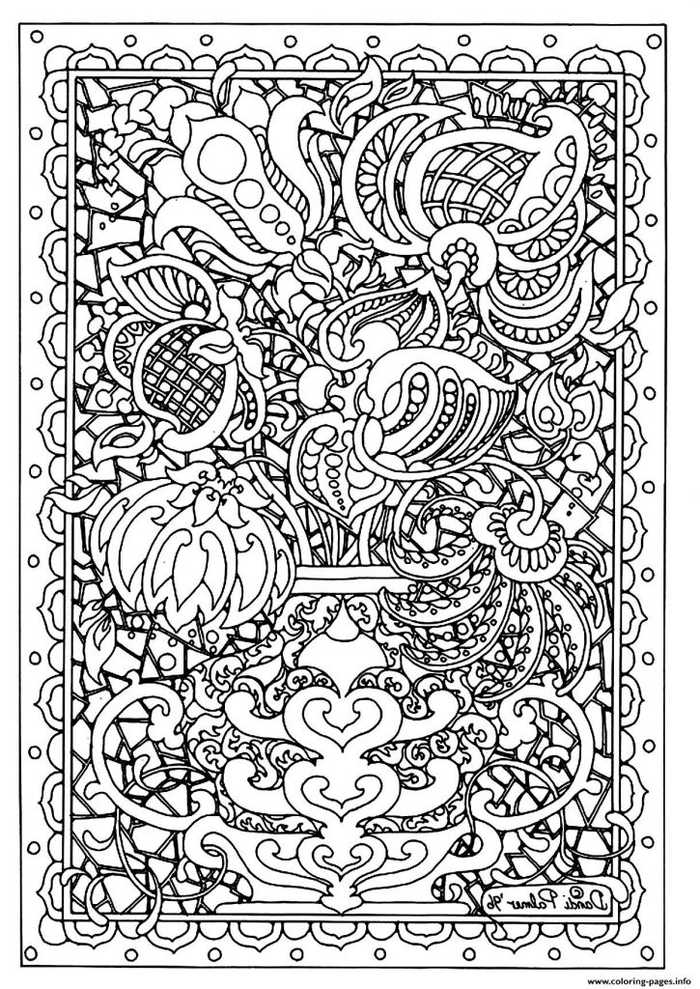 Flower Picture For Adult Coloring