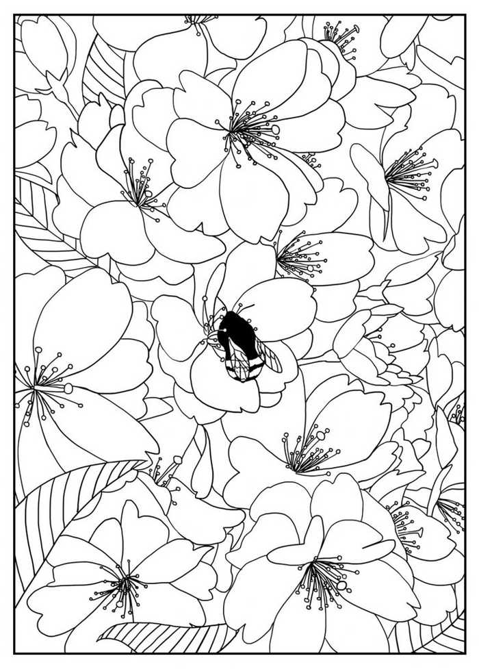Flower Printable Coloring Pages For Adults