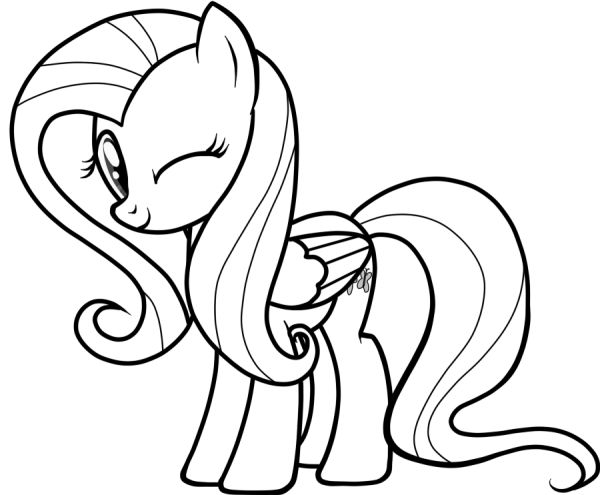 Fluttershy Coloring Page My Little Pony
