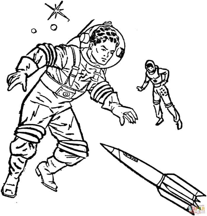 Flying Astronaut Coloring Pages