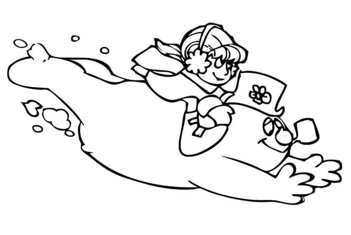 Flying Frosty Coloring Sheet