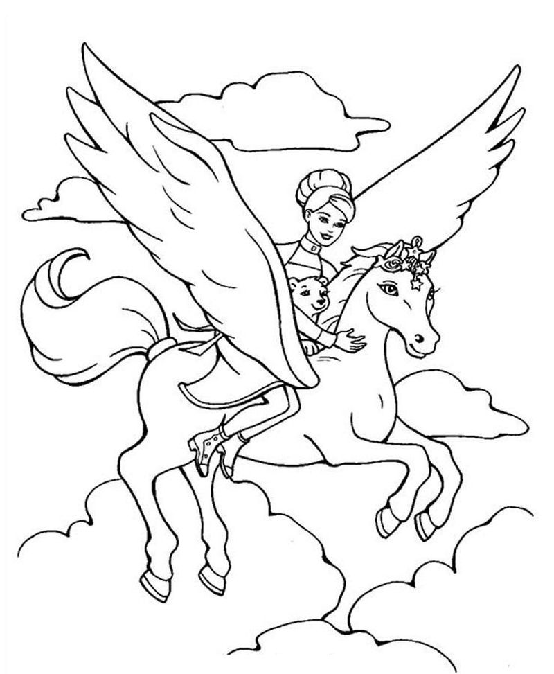 Flying Horse Coloring Pages