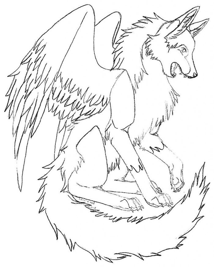 werewolf with wings coloring pages