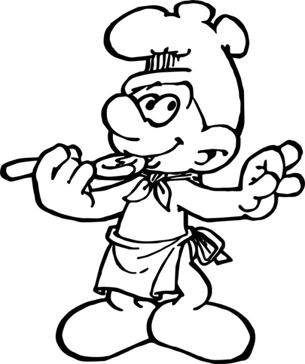 Food smurf coloring pages