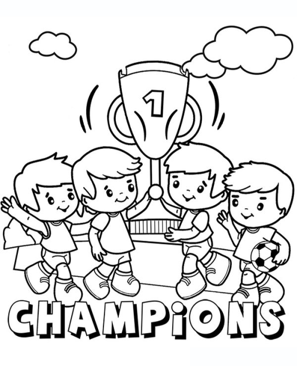 Football Trophy Cup Printable Coloring Books